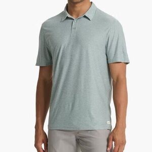 Vuori Strato Tech Polo Shirt Neptune Heather Large